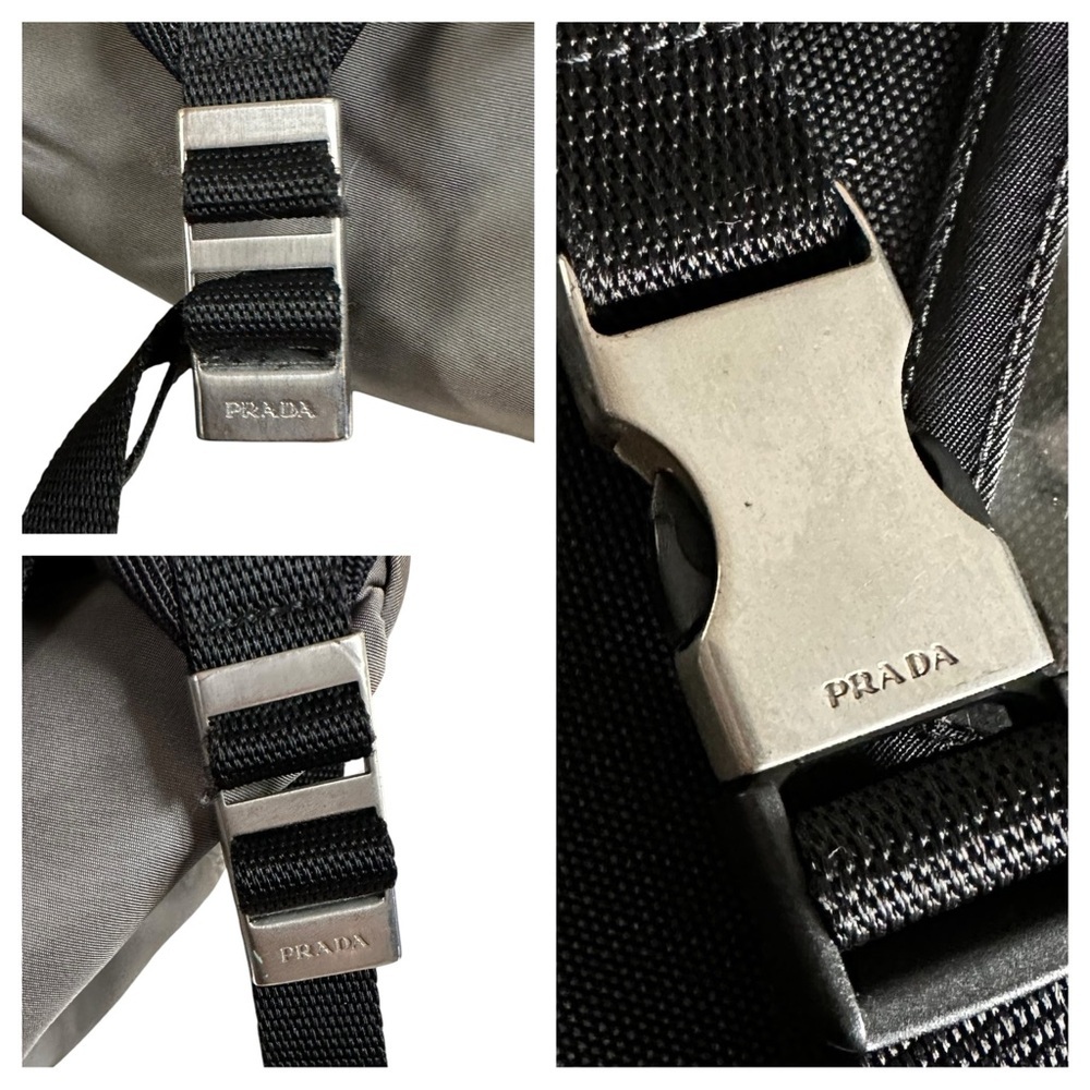 Authentic PRADA Gray Green & Black Nylon Backpack - Picture 4 of 15